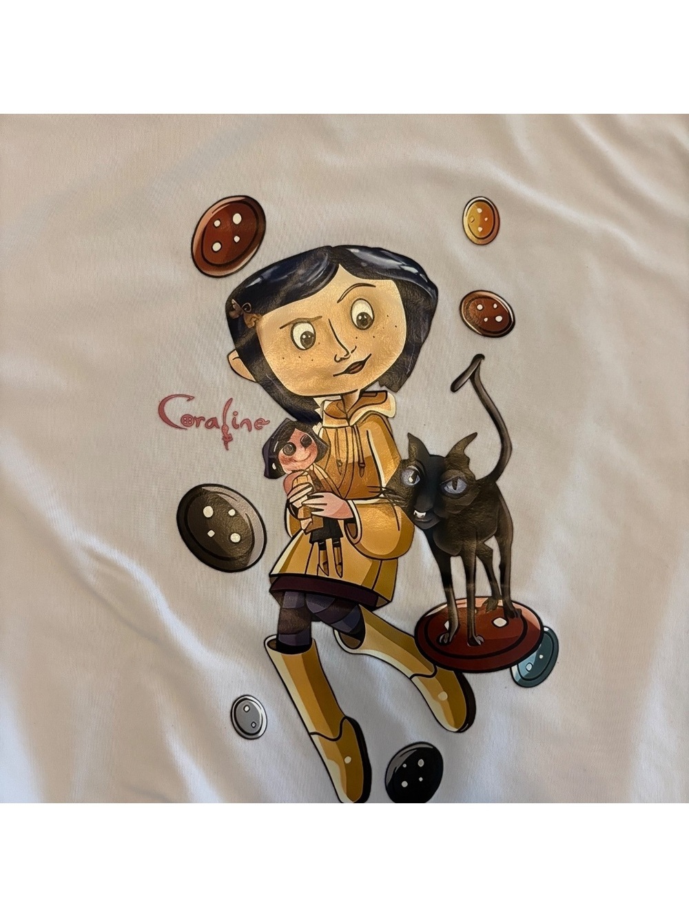Coraline Graphic T Shirt White Cartoon Movie Anime Goth Unisex Tee